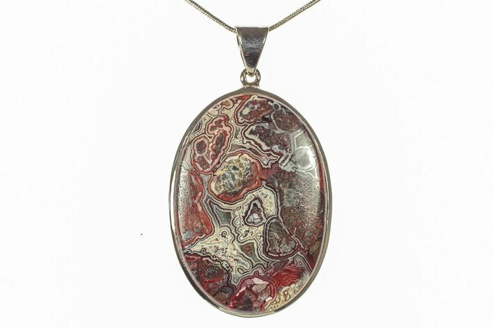 Polished Crazy Lace Agate Pendant - Mexico #279152